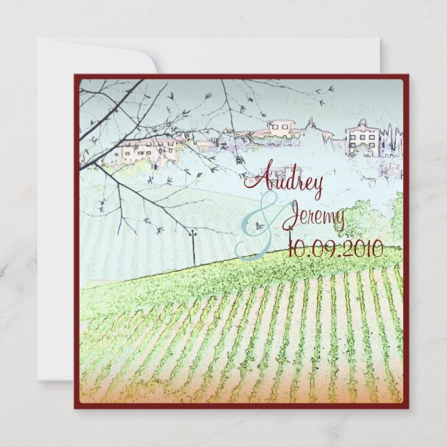 Vintage, Tuscany Vinyard/wedding invitations (Front)