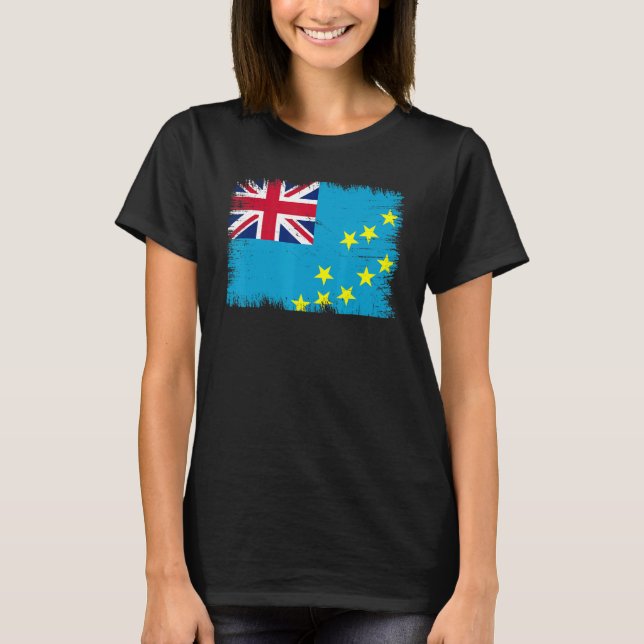 Vintage Tuvalu Flag Tuvaluan Independence Day T-Shirt (Front)