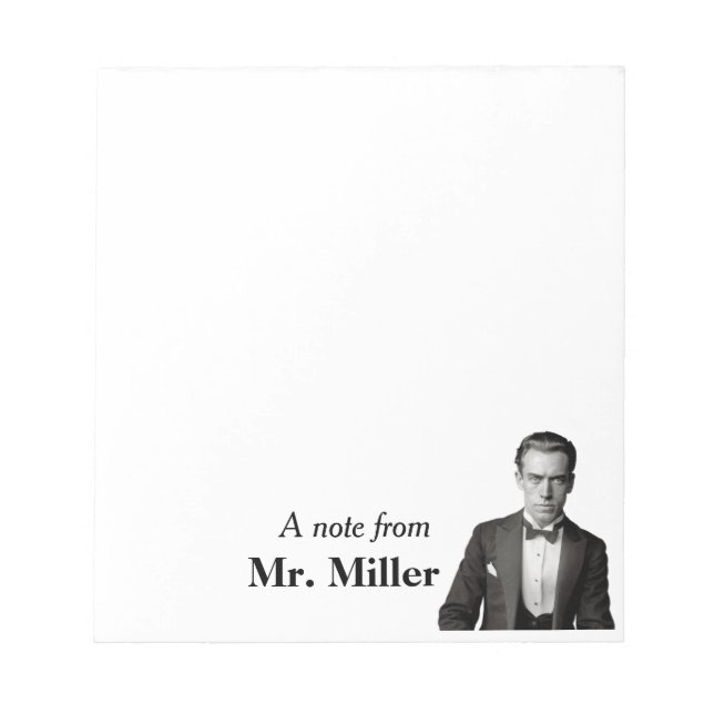Vintage Tuxedo Gent Personalised   Notepad (Front)