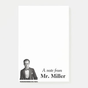 Vintage Tuxedo Gent Personalised Post-it Notes