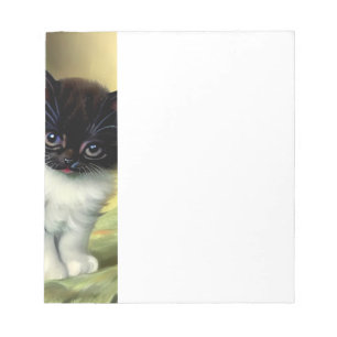 Vintage Tuxedo Kitten Illustration Notepad