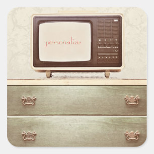 Vintage TV Star Square Sticker