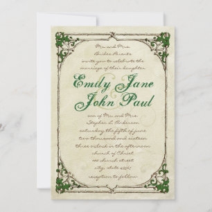 Vintage Twig Ivy Frame Wedding Invitation