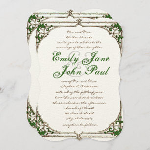 Vintage Twig Ivy Frame Wedding Invitation