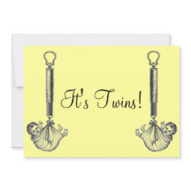 Vintage Twin Baby Announcement