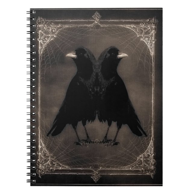 Vintage Twin Crows Notebook (Front)