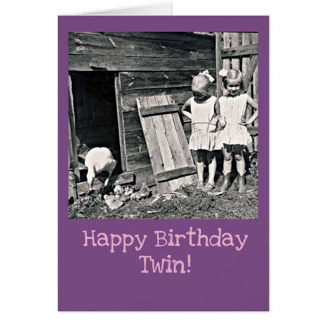 Vintage twin sisters Birthday card (Front)