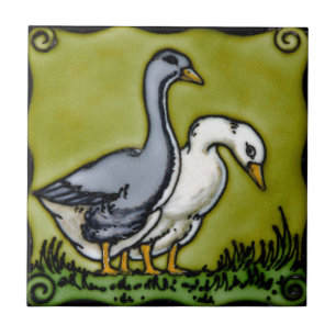 Vintage Two Ducks Ceramic Tile
