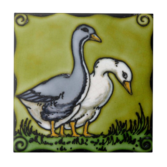 Vintage Two Ducks Ceramic Tile (Front)