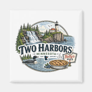 Vintage Two Harbours Minnesota North Shore Magnet