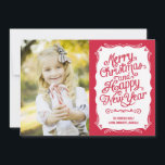 Vintage Type Holiday Photo Card - Red<br><div class="desc">Celebrate the season with this modern and stylish holiday card from Berry Berry Sweet. Visit WWW.BERRYBERRYSWEET.COM for more of our stylish holiday collections. More colours are available.</div>