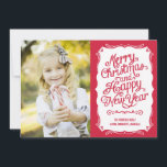 Vintage Type Holiday Photo Card - Red<br><div class="desc">Celebrate the season with this modern and stylish holiday card from Berry Berry Sweet. Visit WWW.BERRYBERRYSWEET.COM for more of our stylish holiday collections. More colours are available.</div>
