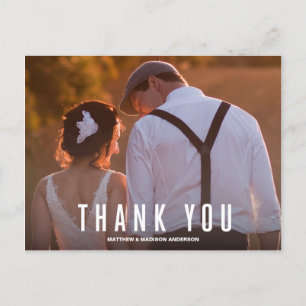 VINTAGE TYPE WEDDING THANK YOU POST CARD