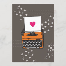 Vintage Typewriter Card - Heart