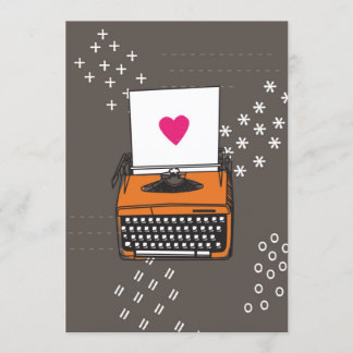 Vintage Typewriter Card - Heart