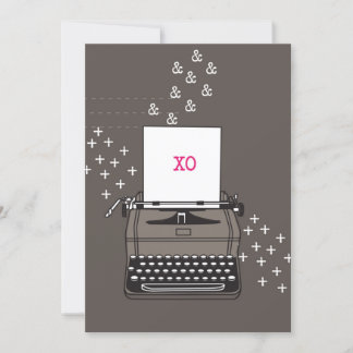 Vintage Typewriter Card - Hugs & Kisses