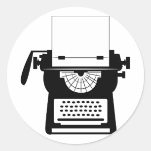 Vintage Typewriter Classic Round Sticker