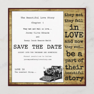 Vintage Typewriter Gay Save The Date