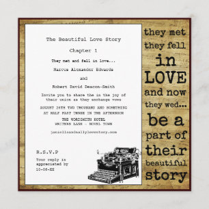 Vintage Typewriter Gay Wedding Invitation