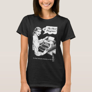 Vintage Typewriter Girl T-Shirt