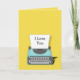 Vintage Typewriter I Love You Text Card