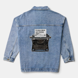 Vintage typewriter It was a dark and stormy night  Denim Jacket