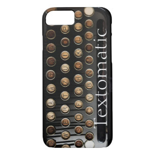 Vintage typewriter keys funny texting black brown  iPhone 8/7 case