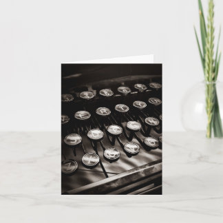 Vintage Typewriter Keys in Black and White Card