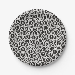 Vintage Typewriter Keys Paper Plates