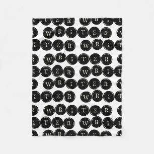 Vintage Typewriter Keys Pattern   Writer Fleece Blanket