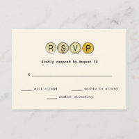 Vintage Typewriter Keys Wedding RSVP