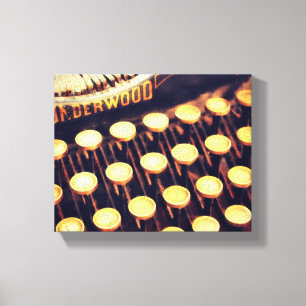 Vintage Typewriter Keys Wrapped Canvas