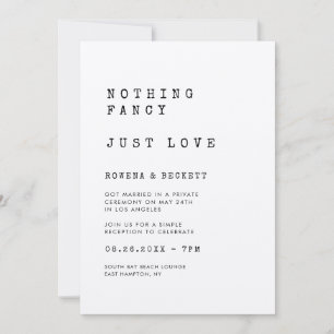 Vintage typewriter kraft Nothing fancy Just love Invitation