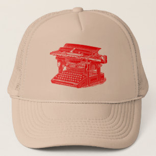 Vintage Typewriter - Red Trucker Hat