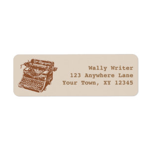 Vintage Typewriter Return Address Label
