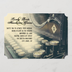 Vintage Typewriter Wedding Invitation