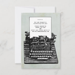 Vintage Typewriter Wedding RSVP Card