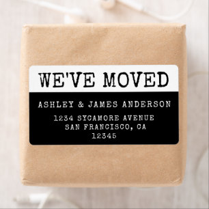 Vintage Typewriter Weve Moved Address Label