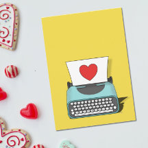Vintage Typewriter With Red Heart Valentine's Day