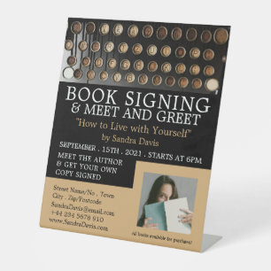 Vintage Typewriter, Writers Book Signing Advert Pedestal Sign
