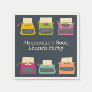 Vintage Typewriters Book Launch Custom Napkin