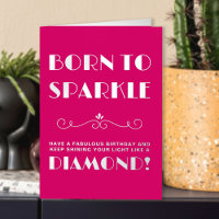 Vintage Typographic Born to Sparkle Birthday