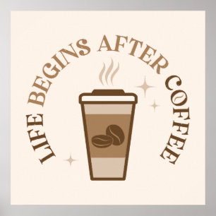 Vintage typographic design with coffee cup. poster