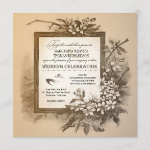 vintage typographic unique elegant wedding invites