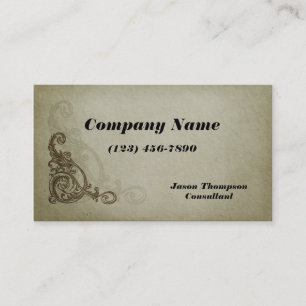 Vintage Typography Aged Paper Business Card
