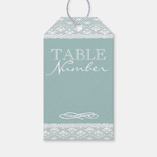 Vintage Typography and Lace Table Number - Gift Tags