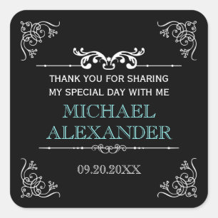 Vintage Typography Bar-Bat Mitzvah Square Sticker