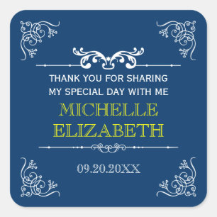 Vintage Typography Bar-Bat Mitzvah Square Sticker