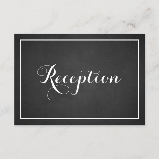 Vintage Typography Chalkboard Reception Card (Front)