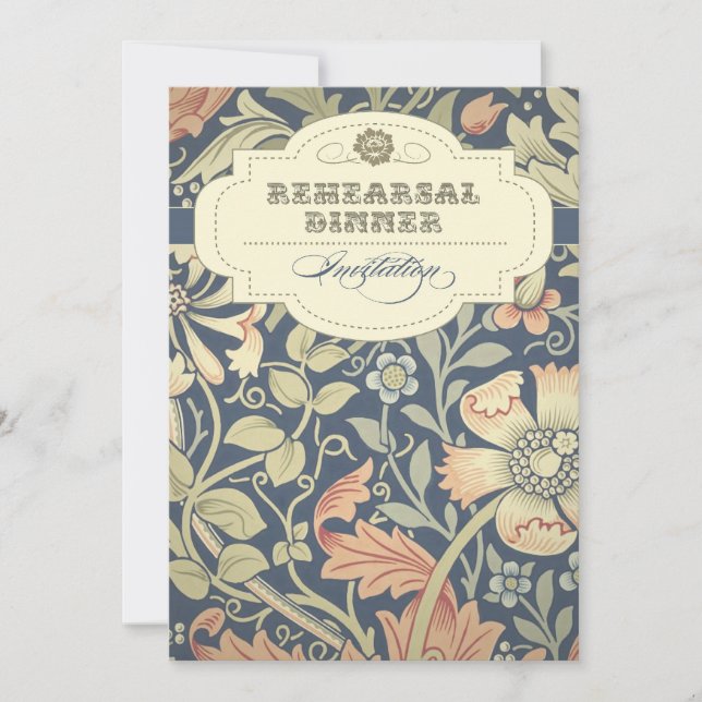 vintage typography elegant rehearsal dinner invite (Front)